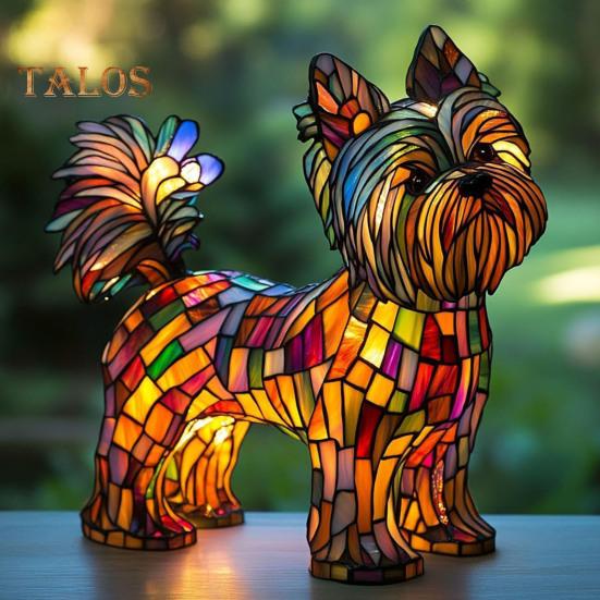 Dog Series Art Night Light Decor Soft Glow Flicker Free USB Powered LED Table Lamp Hand Painted Pet Themed Desk Accent