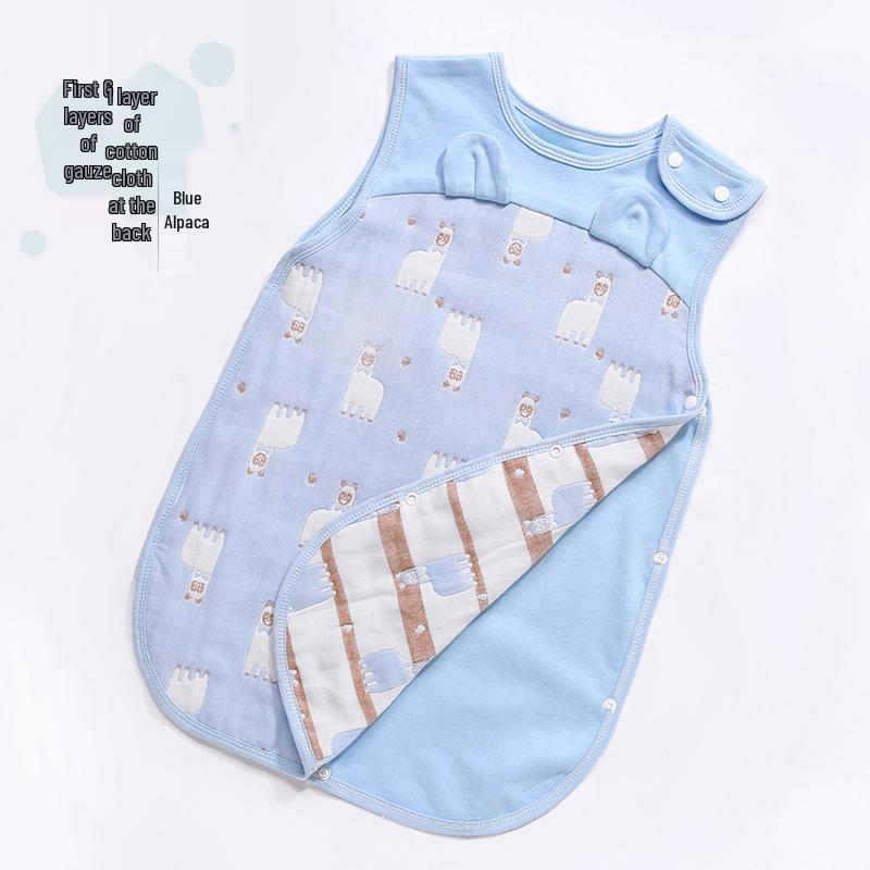 Pure Cotton Baby Sleeping Bag - All-Season Quilted Anti-Kick Blanket for Newborns