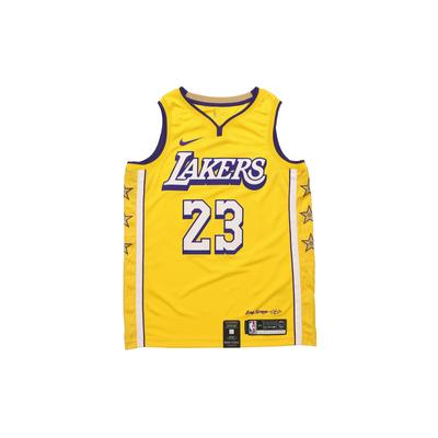 NBA City Edition Jersey, 2019-20, Lakers, James #23 Men Tops Yellow AV4646-729