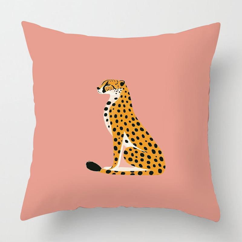 Abstract Art Animal Theme Throw Pillow Cover 20X20 Inch Cushion Cover Cafe Sofa Decorative Throw Pillow Covers Short Plush