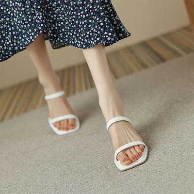 Summer Women's Sandals, Simple Coarse Sandals Women Wear Gentle Temperament High-heeled Sandals