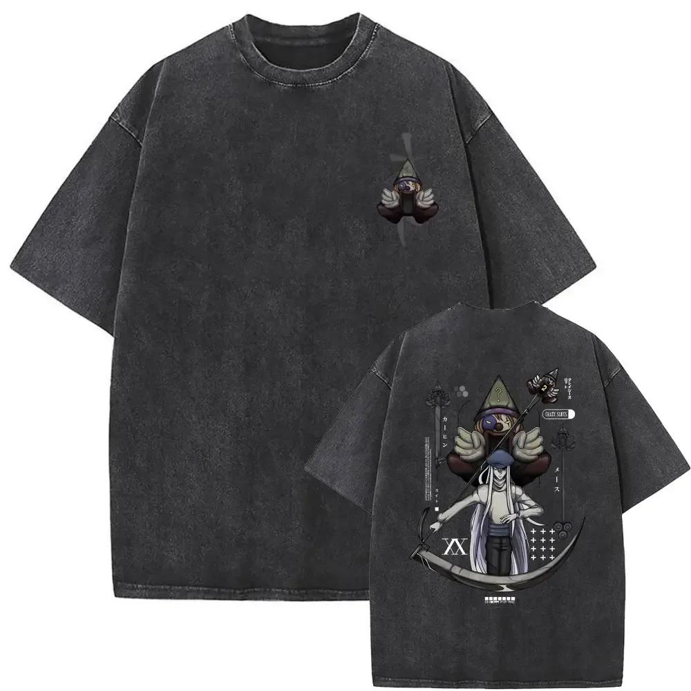 Killua Zoldyck Hunter X Hunter Graphic T-shirt Harajuku Washed T-shirts Men Women Cotton Casual Oversized Short Sleeve T Shirts