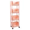 Compact Rolling Storage Organizer Large Capacity Mobile Utility Cart Movable Storage Book Shelf