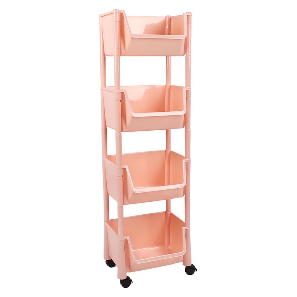 Compact Rolling Storage Organizer Large Capacity Mobile Utility Cart Movable Storage Book Shelf