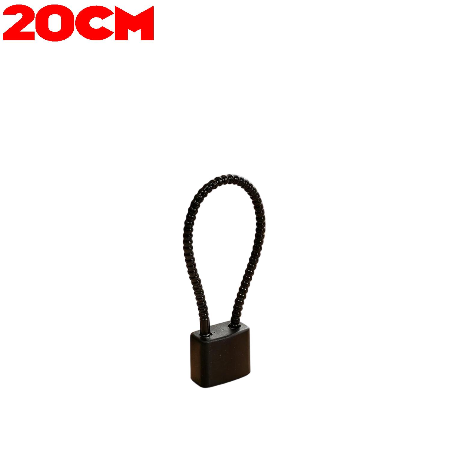 20/38cm Thickened Steel Wire Cable Lock Anti-theft Bike Basket Lock with Key Portable Outdoor Luggage Locks Cable Shot Padlock Black 20cm
