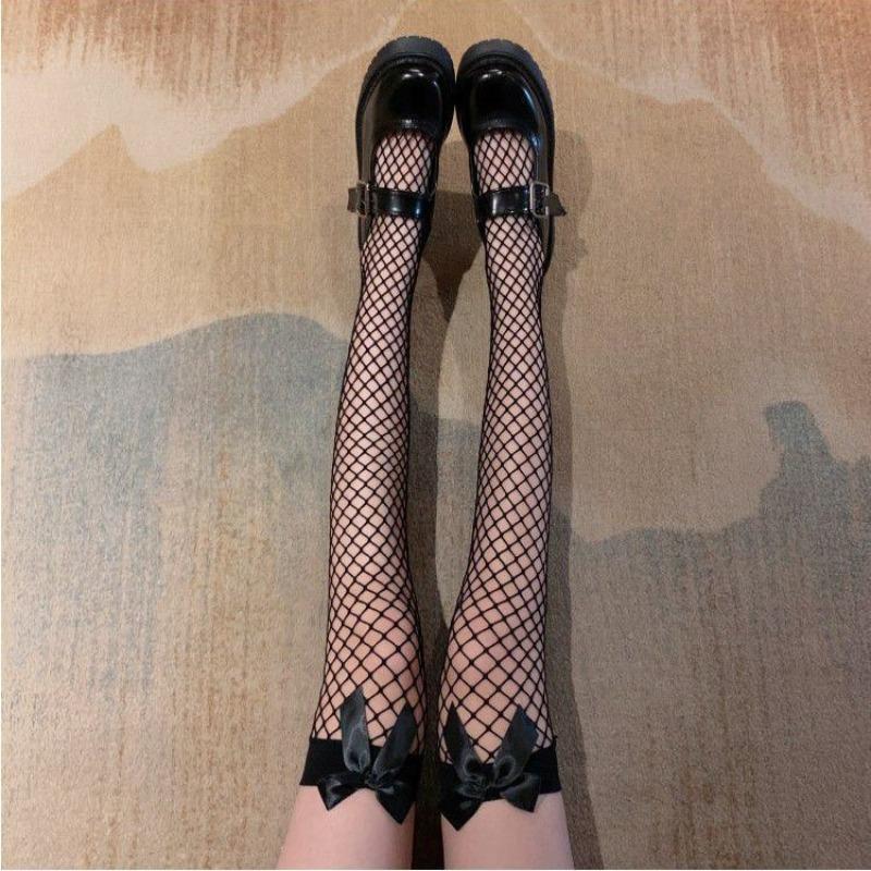 Breathable bow-knit stockings for beautiful skin, brightening effect, sexy appearance, making legs look longer and shaping the figure - mesh stockings