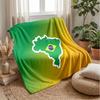 Coperta in Flanella Stampata Calcio Brasile Amica della Pelle Calda Decorativa Plaid per Divano Letto Interno Uso Quotidiano