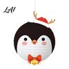 Sturdy Metal Frame Paper Lanterns Christmas Lantern Cute Gingerbread Man Snowman Elk Pattern Ceiling Hanging Collapsible Decorative 12 Inch