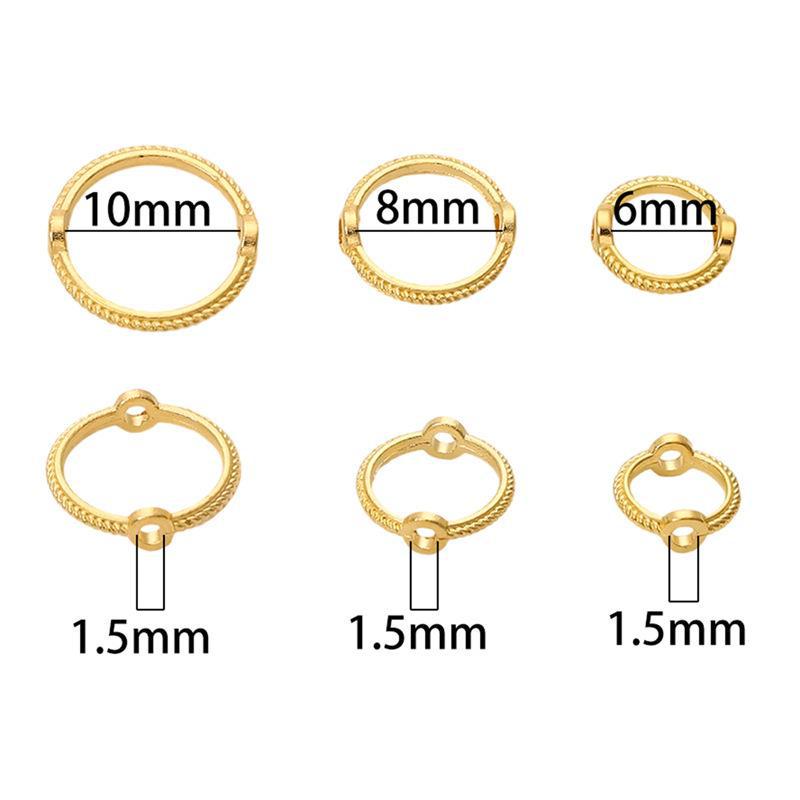 Farbbeständiger Perlenring aus Legierungsspitze – handgefertigte Perlen mit Doppelloch für selbstgemachte Armbänder und Halsketten