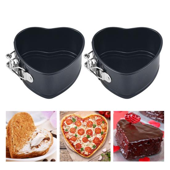 4Inch Heart Shape Baking Tray Removable Bottom Stainless Steel Toast Loaf Baking Mold Cooking Gadget