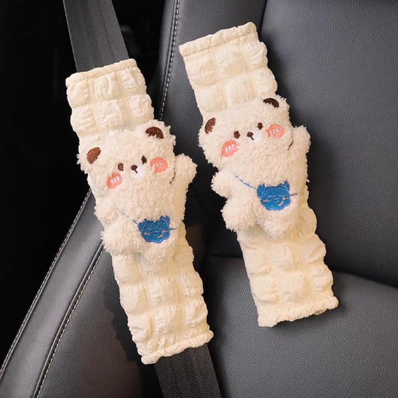 2 PCS Seat Belt Cover Pad, Cute Animal Cartoon Seatbelt Covers for Kids and Adults, Soft Spring Summer Seat Belt Cover, Seatbelt Cushion, Car Seat