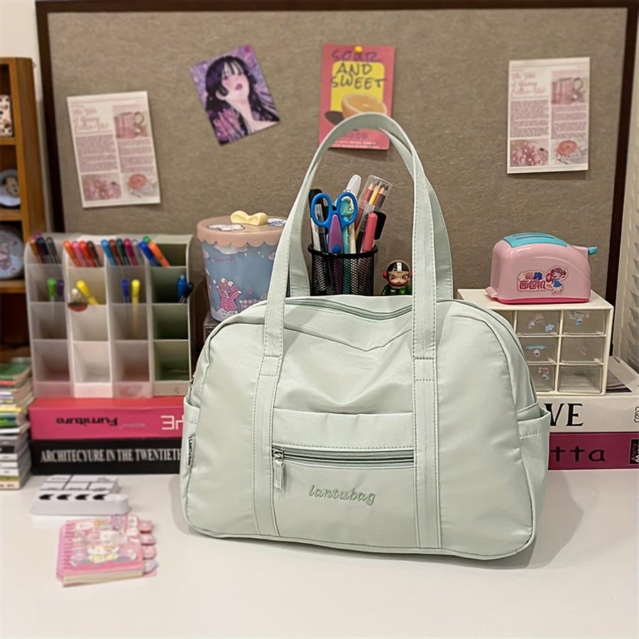 Chic Nylon Tote Bag for Women Lightweight, Large Capacity, Casual Korean-Style Fitness & Travel Shoulder Bag with Zipper