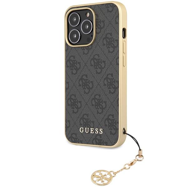 Funda para iPhone 14 Pro Guess Colección 4G Charms Gris