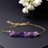 Festive Gifts Amethyst Gravel Beaded Bracelet With Silver Chain Elegant Fashion Jewelry For Women Daily Wear Simple Versatile Accessory