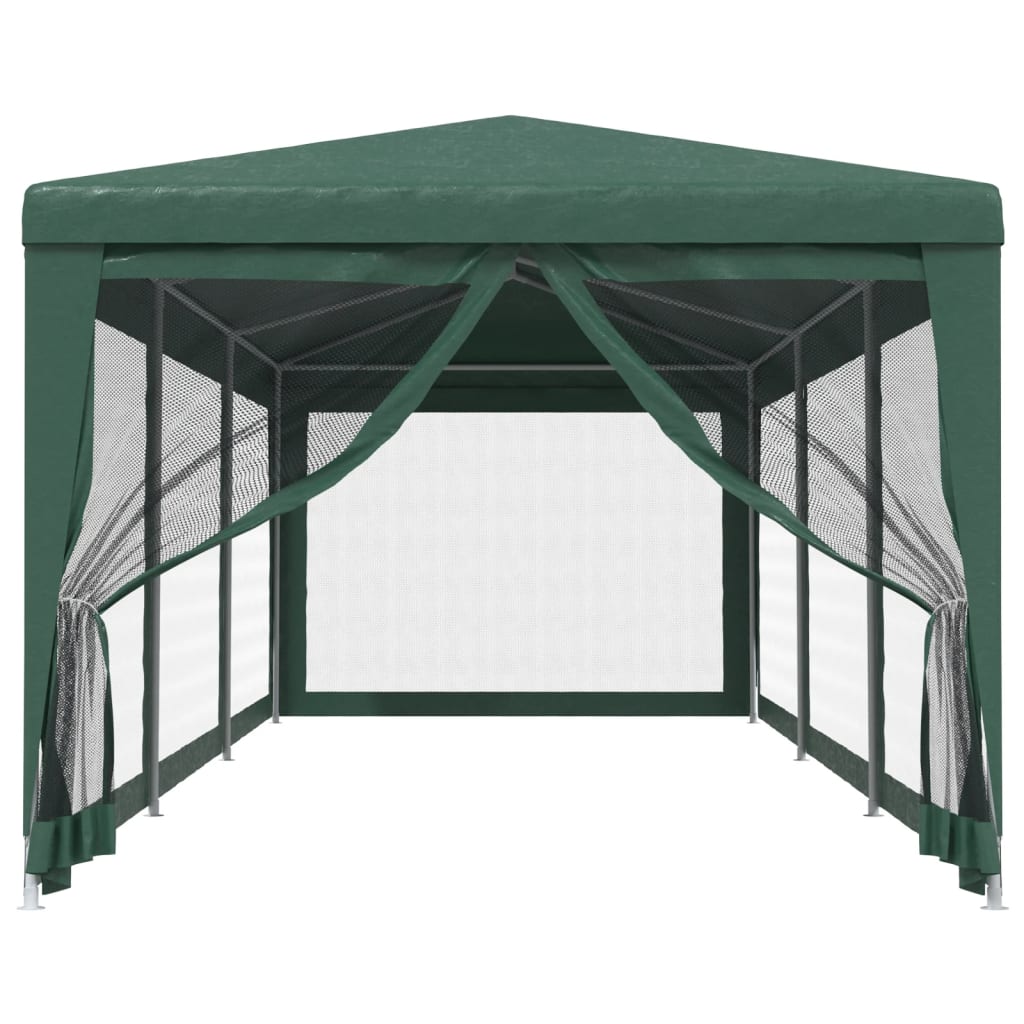 Vidaxl Namiot Imprezowy Z 8 Ścianami Z Siatki, Zielony, 3X9 M, Hdpe