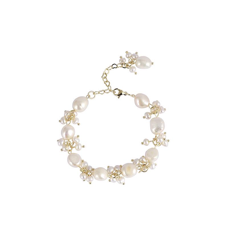 Fairy Baroque Freshwater Pearl Strand Bracelet – Irregular French-Inspired Design for Women