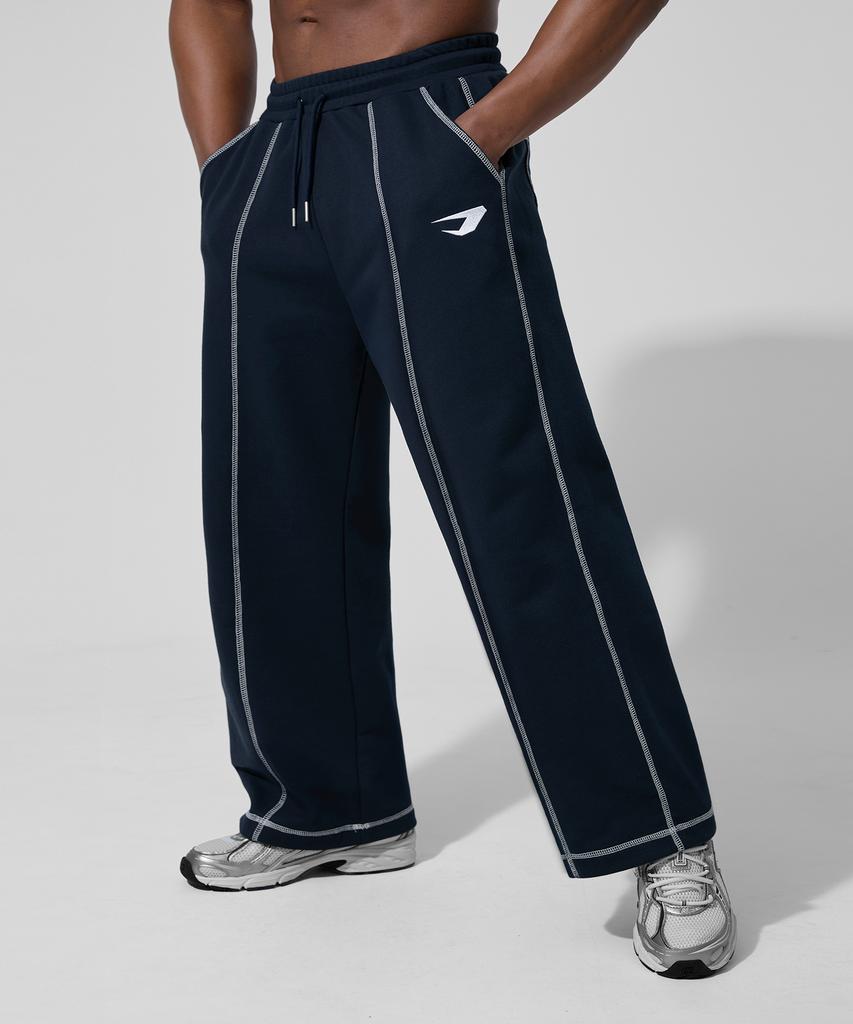 DRIX Overlock Stitch Sweat Wide Pants_Navy