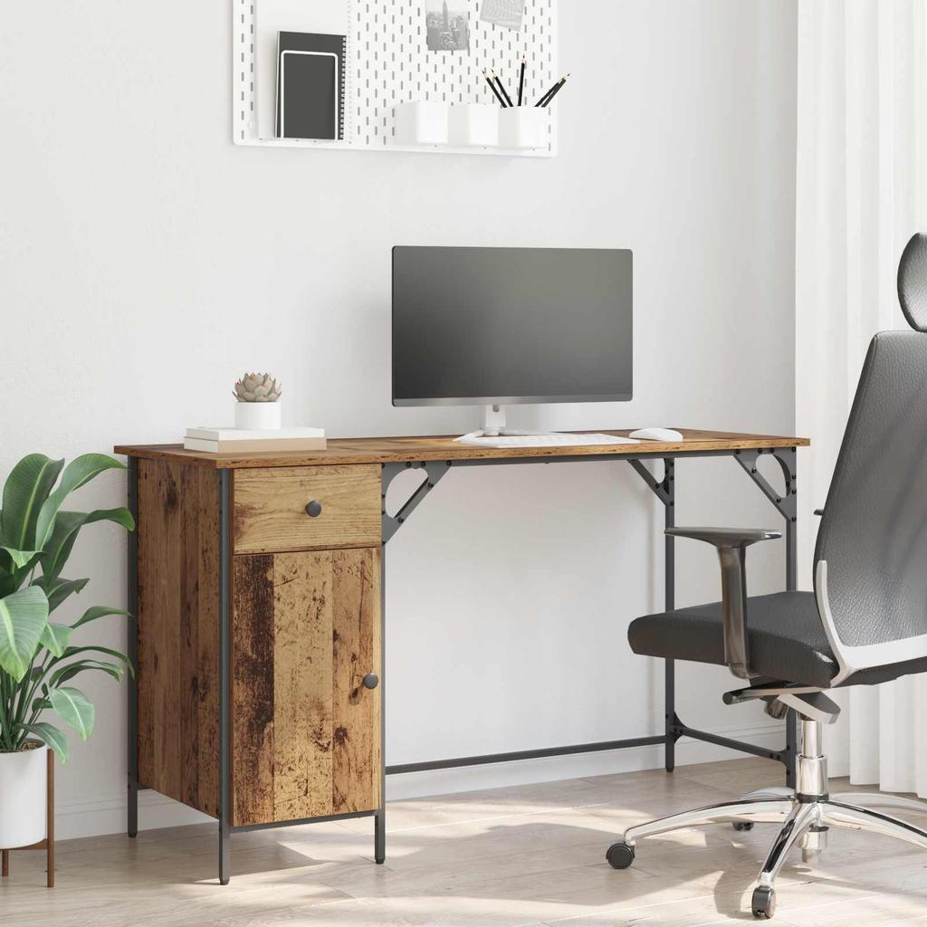 Computer Desk Reclaimed Wood Style 131 X 48 X 75 Cm Engineered Wood