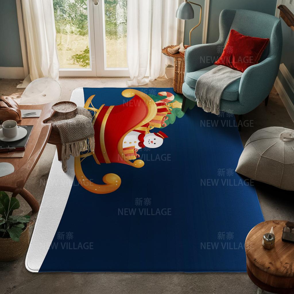 House Entrance Carpet Home Door Mat Living Room Bath Foot Bathroom Non-slip Water Absorption Rugs Bath Merry Christmas Winter