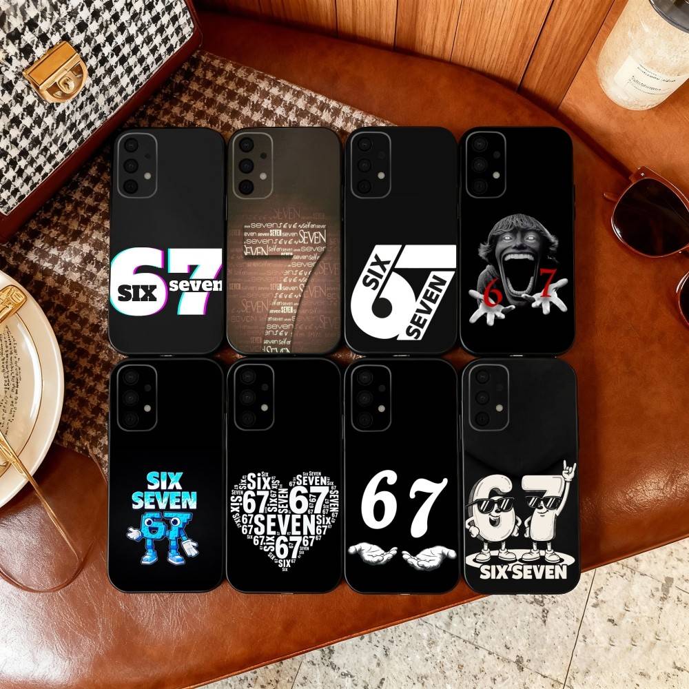 67 S-Six S-Seven Phone Case For Samsung Galaxy A73,A72,A71,A70,A53,A52,A51,Soft Silicone Black Cover