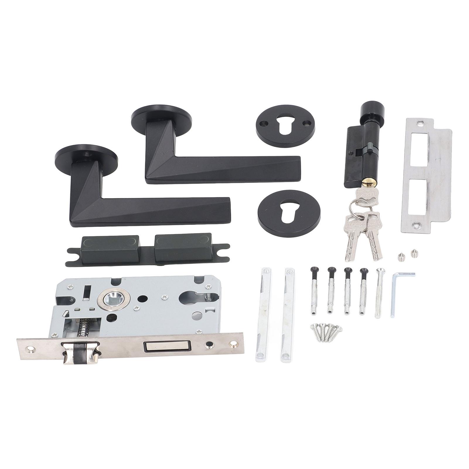 

Home Bedroom Lock Handle Professional Aluminum Alloy Bathroom Interior Door Lever Handle with Keys