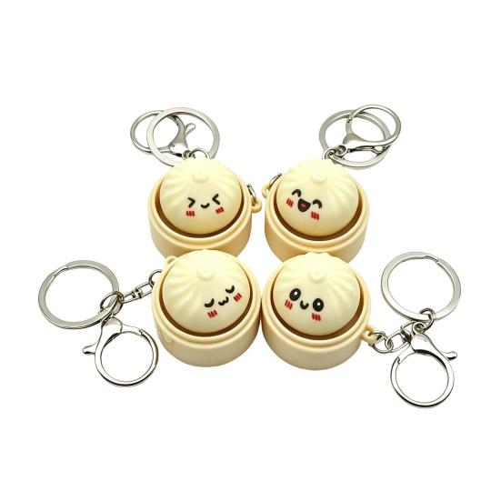 1/2Pcs Keychain Pendant, Silicone Stress Relief Toy with Bright Light, Cartoon Steamer Design Portable Vent Toy for Kids Adults