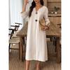 BITCED Fashion Summer Spring Solid Color Print 3/4 Sleeves V-Neck Casual Dresses