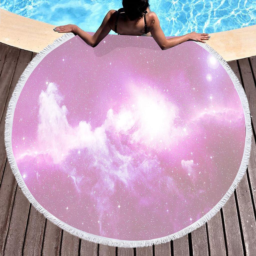 Pastel Aesthetics Round Beach Towel,Absorbent Quick Dry Sand Free Lightweight Travel Camping Bath Towels,Round Throw Blanket