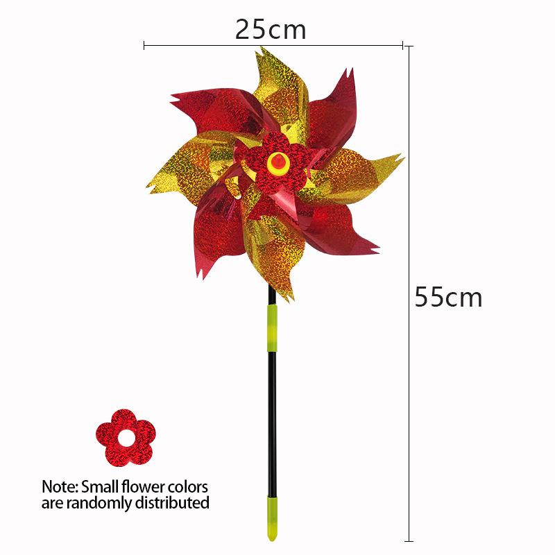 Sparkling Reflective Bird Repeller Pinwheels - Outdoor Wind Spinner Scarecrow for Garden, Lawn, Yard & Farm, Scares Birds Away