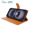 For iPhone 16 Stand Case Biobased Eco-Friendly RPET RPVB Slim Phone Cover with Wallet