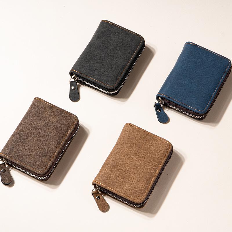 Anti-theft card bag leather wallet change bag male and female multi-card zipper bag