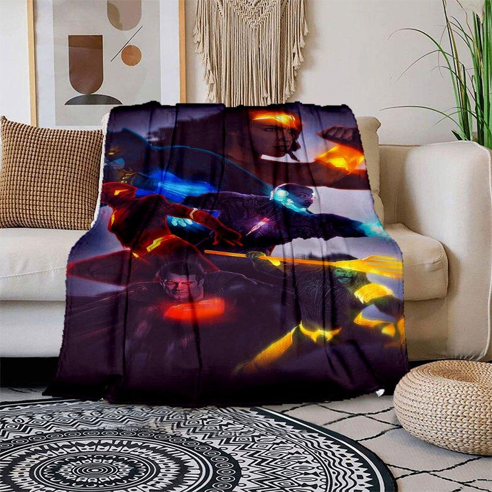 Justice League Superheroes Poster PrintBlanket Flannel Throw Blanket for Sofa, Bed, Travel, Camping, Office, Couch, Chair
