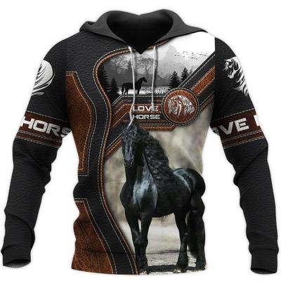Mode Herren Tier Hoodies 3D Gedruckt Liebe Pferd Sweatshirt Hoodie Harajuku Frühling Herbst Streetwear Unisex Casual Trainingsanzug