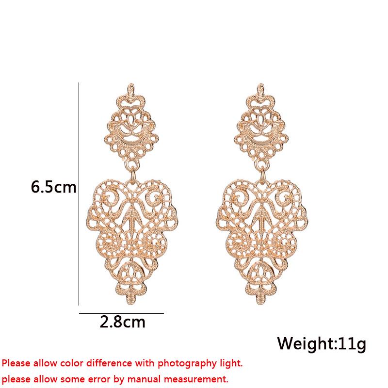 Baroque Hollow Geometric Dangle Earrings for Women Gold Color Palace Style Jewelry Bohemian Hanging Earrings Oorbellen