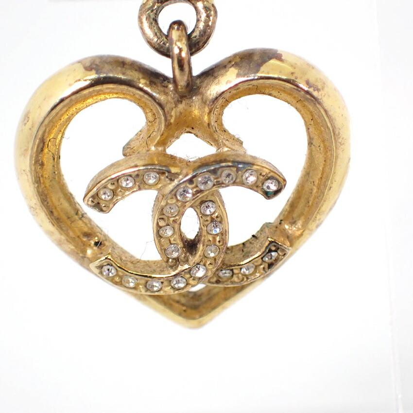 [Pre-owned] CHANEL Coco Mark Rhinestone Earrings (single) / J19-40