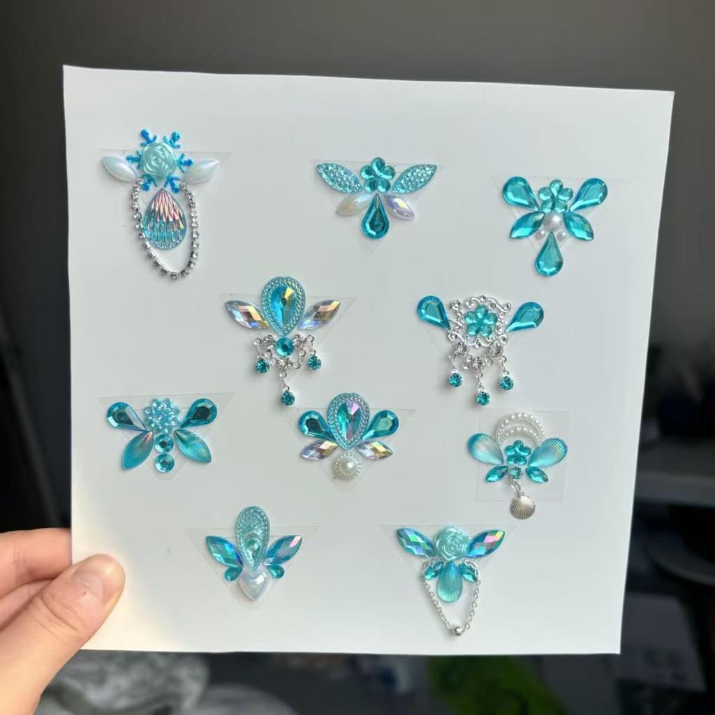 Princess Makeup Tassel Stickers – Kids' Ancient Costume Eyebrow Decorations for Stage Performances