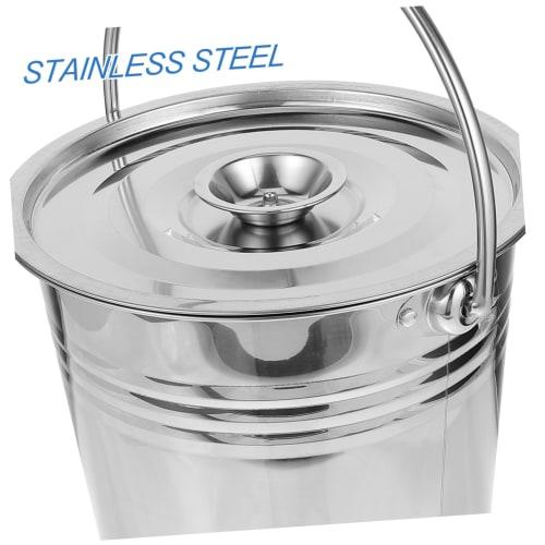 SEWOART Stainless Steel Ash Bucket for Fireplaces and Barbecues, Lightweight and Easy to Carry, with Durable Handle, Versatile for Grills and Fire Pit