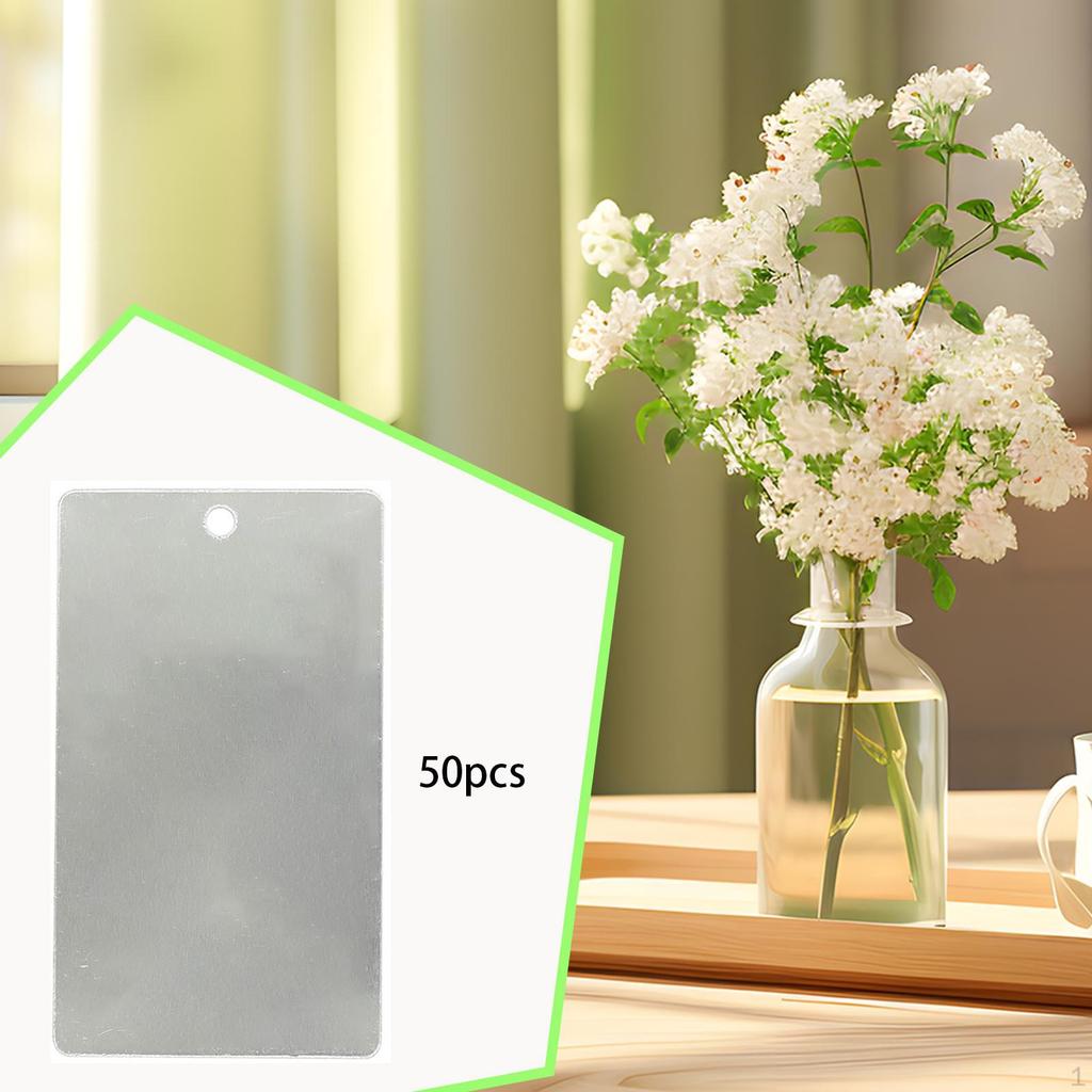 50x Metal Engraving Plates Stamping Durable Plant Sign Labels with Hole Aluminum