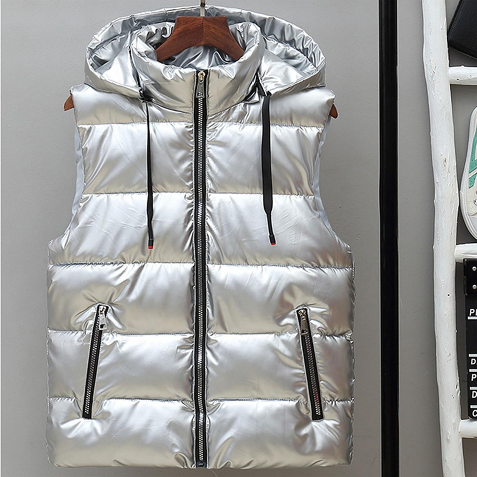 

Хлопковый жилет, мужской осенне-зимний утолщенный теплый жилет с капюшоном, цветной жилет с вышивкой L белый
