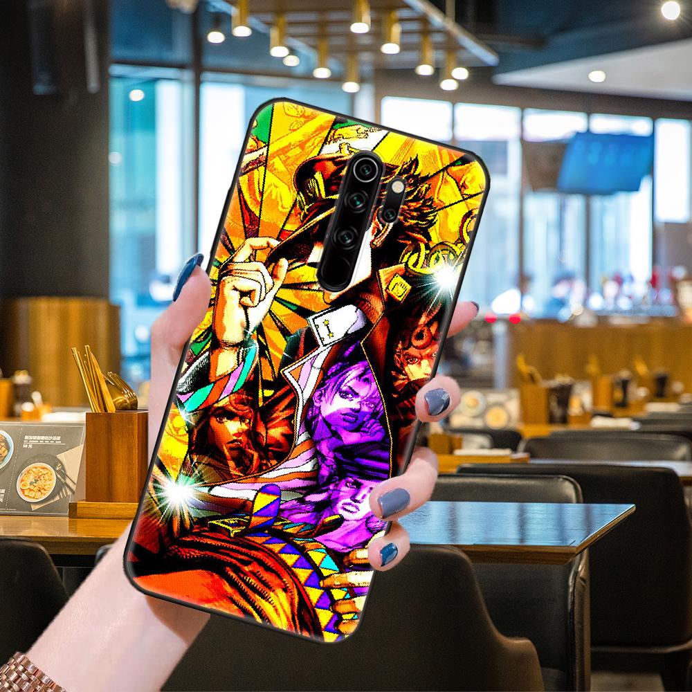 Phone Case For Xiaomi Redmi 6 7 8 9 A Pro Redmi Note 10 Pro 5G 8 8T 9 9S 7 6 5 Pro  Black Cover JOJO’S BIZARRE ADVENTURE