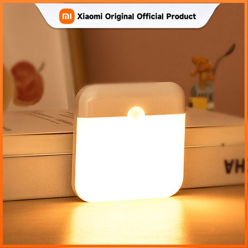 Xiaomi LED Night Light, Human Motion Sensor Lamp USB C Rechargeable Closet Light, Wireless LED Wall Lamp For Stairs Closet Kitchen Bed