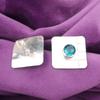 Round Apatite Gemstone Boho Stud Post Butterfly Sisters Gift Earrings 925 Silver EE-146-14
