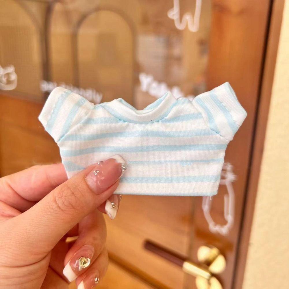 

Accessories Casual Wear T-shirt Mini Clothes Tops for 15cm Cotton Doll For 15cm Cotton Dolls синій/білий