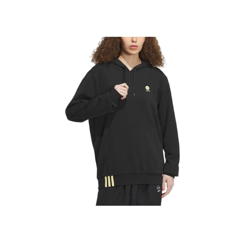 adidas Neo Solid Color Hooded Casual Long Sleeve Sweatshirt Unisex Sweatshirt Black IK2454