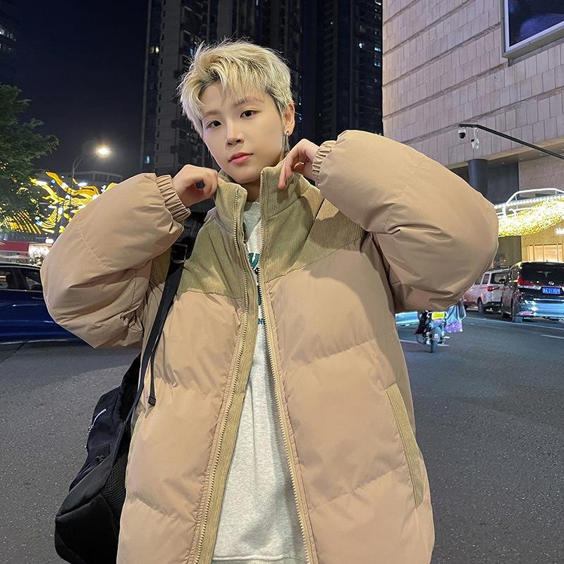

Padded clothes men s new winter windproof corduroy padded clothes couple women s thickened padded jacket - 3XL хаки