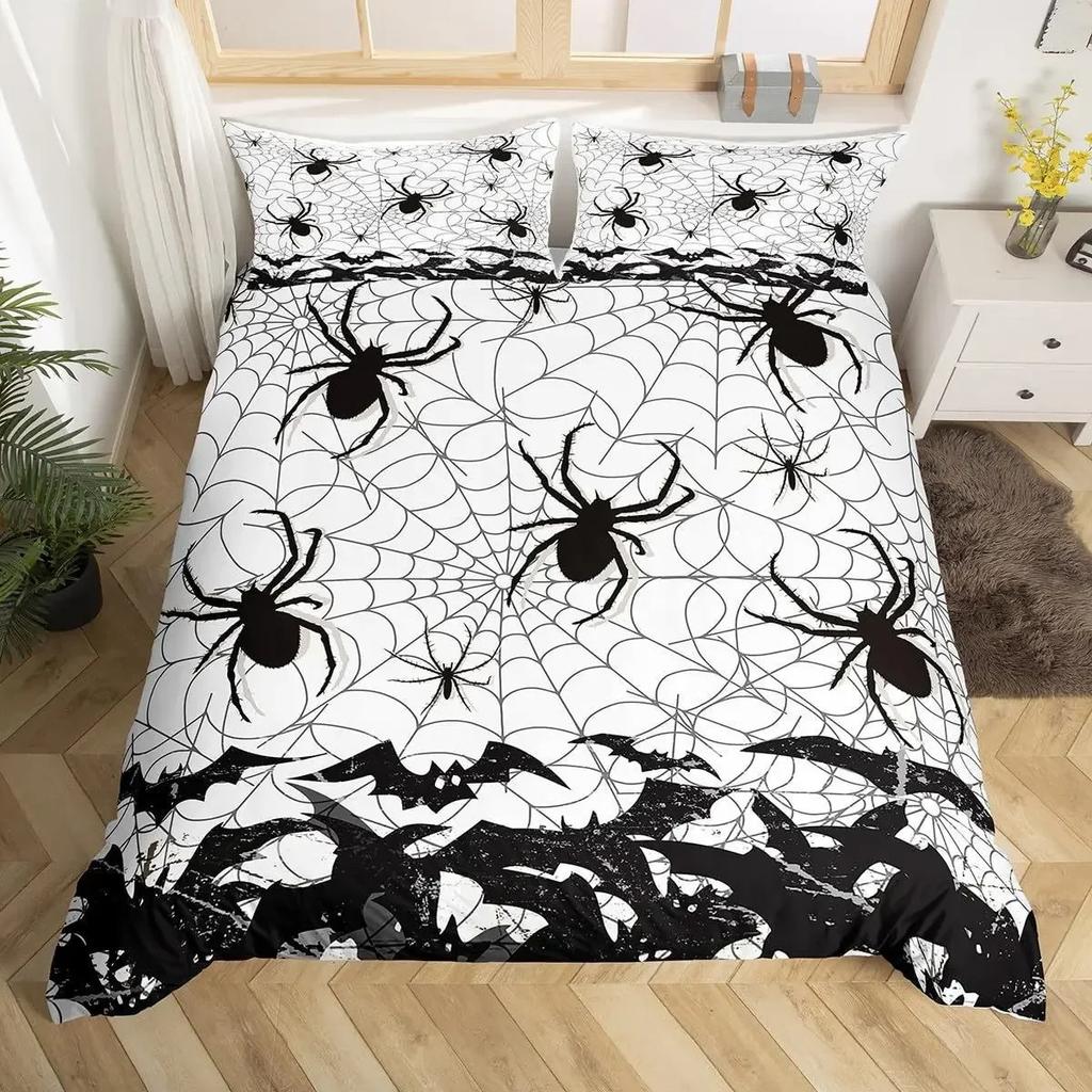 3D Print Pink Spooky Pastel Pumpkin Bedding Set Spooky Pastel Halloween Spooky Ghosts Washed Cotton Duvet Cover Or Pillowcase