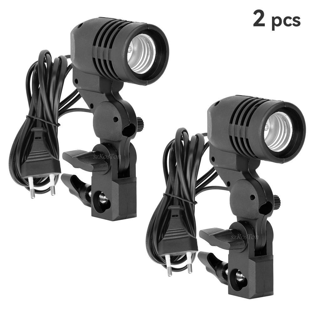 2PCS/1PC E27 Single Head Bulb Holder Socket Flash Umbrella Bracket Photo Lighting Bulb Holder For Photography Studio Accessories