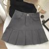 Fashion Pleated Skirt Women Y2k Harajuku White Pencil Skirt Uniforms Safety Pants Summer Solid Color Casual Mini Kawaii Skirt