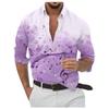 Men's Button Up Shirt Music Notes Collar 3D Print Daily Vacation Long Sleeve Print Clothing Apparel Hawaiian Casual Beach
