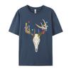 Deer Skull Hunting Christmas Whitetail T-Shirt Cotton Top T-Shirts For Men Normal Tops Shirts Prevalent Slim Fit
